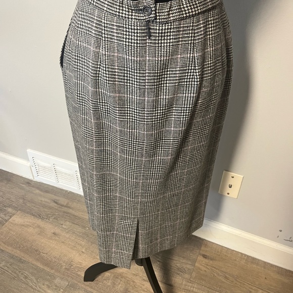 PENDELTON | VINTAGE HOUNDSTOOTH PLAID PENCIL SKIRT | SIZE 6 - Picture 4 of 7